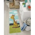 thumbnail image 1 of Unique Loom Whimsy Kids Collection Area Rug - Giraffe (2' 2" x 6' 1" Runner Blue/Ivory), 1 of 9