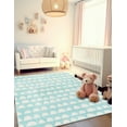 thumbnail image 1 of Unique Loom Whimsy Kids Collection Area Rug - Hillow (5' 1" x 8' Rectangle Clear Blue/Ivory), 1 of 9