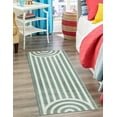 thumbnail image 1 of Unique Loom Whimsy Kids Collection Area Rug - Lines (2' x 6' 1" Runner Soft Green/Ivory), 1 of 9