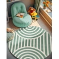 thumbnail image 1 of Unique Loom Whimsy Kids Collection Area Rug - Lines (4' 1" Round Soft Green/Ivory), 1 of 9