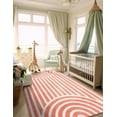 thumbnail image 1 of Unique Loom Whimsy Kids Collection Area Rug - Lines (4' 1" x 6' 1" Rectangle Soft Coral Pink/Ivory), 1 of 9