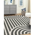 thumbnail image 1 of Unique Loom Whimsy Kids Collection Area Rug - Lines (6' 1" x 9' Rectangle Silver Gray/Ivory), 1 of 9