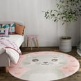 thumbnail image 1 of Unique Loom Whimsy Kids Collection Area Rug - Meow (5' 3" Round Pink/Gray) Perfect For Kids Bed Room/Nursery Room/Living Room/Class Room/Play Room, 1 of 5
