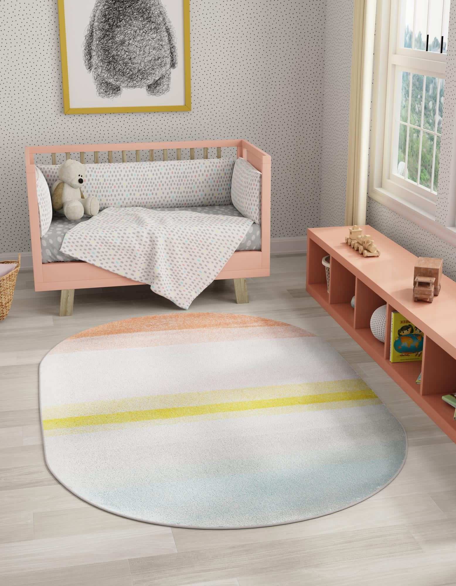 Unique Loom Whimsy Kids Collection Area Rug - Pastel Abstract Rainbow ...