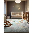 thumbnail image 1 of Unique Loom Whimsy Kids Collection Area Rug - Peekaboo (5' 3" x 8' Rectangle Multi/Ivory), 1 of 9