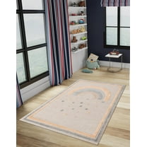 Unique Loom Whimsy Kids Collection Area Rug - Prismatic (5' 3" x 8' Rectangle Multi/Beige)