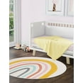 thumbnail image 1 of Unique Loom Whimsy Kids Collection Area Rug - Rainbow (4' 1" Round Ivory/Yellow), 1 of 9
