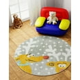 thumbnail image 1 of Unique Loom Whimsy Kids Collection Area Rug - Reindeers (6' 1" Round Gray/Light Blue), 1 of 9