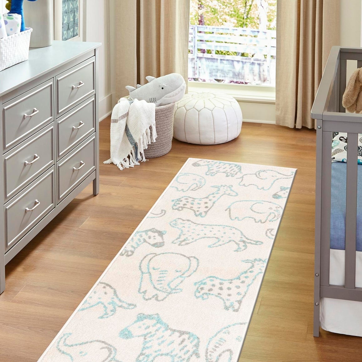 Unique Loom Whimsy Kids Collection Area Rug - Safari Animals (2' 2