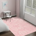 thumbnail image 1 of Unique Loom Whimsy Kids Collection Area Rug - Safari Animals (3' 11" x 5' 11" Rectangle Pink/Ivory) Perfect For Kids Bed Room/Nursery Room/Living Room/Class Room/Play Room, 1 of 6