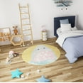 thumbnail image 1 of Unique Loom Whimsy Kids Collection Area Rug - Sharks (5' 1" Round Yellow/Gray), 1 of 9