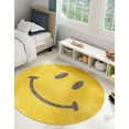 thumbnail image 1 of Unique Loom Whimsy Kids Collection Area Rug - Smilie (2' 2" Round Yellow/Blue), 1 of 5