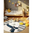 thumbnail image 1 of Unique Loom Whimsy Kids Collection Area Rug - Snowman (3' 1" Round Gray/Ivory), 1 of 9