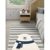 Unique Loom Whimsy Kids Collection Area Rug - Snowman (5' 3" x 8' Rectangle Gray/Ivory)