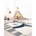 thumbnail image 1 of Unique Loom Whimsy Kids Collection Area Rug - Snowman (7' 10" Square Gray/Ivory), 1 of 9