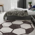 thumbnail image 1 of Unique Loom Whimsy Kids Collection Area Rug - Soccer Ball (5' 3" Round Black and White/Gray) Perfect For Kids Bed Room/Nursery Room/Living Room/Class Room/Play Room, 1 of 5