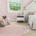 thumbnail image 1 of Unique Loom Whimsy Kids Collection Area Rug - Stars (3' 3" Round Pink/Ivory) Perfect For Kids Bed Room/Nursery Room/Living Room/Class Room/Play Room, 1 of 5