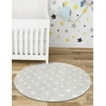 thumbnail image 1 of Unique Loom Whimsy Kids Collection Area Rug - Stars (5' 1" Round Cloud Gray/Ivory), 1 of 9