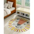 thumbnail image 1 of Unique Loom Whimsy Kids Collection Area Rug - Sun (5' 1" Round Ivory/Red), 1 of 5