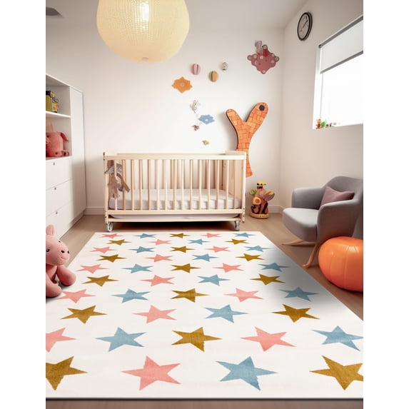 Unique Loom Whimsy Kids Collection Area Rug - Twinkle (10' x 13' 1" Rectangle Multi/Ivory)