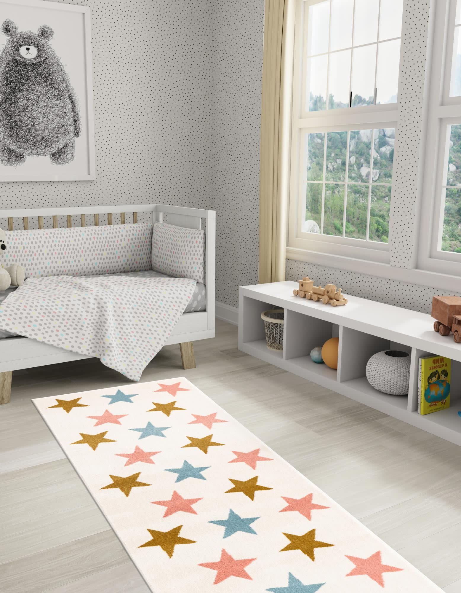 Unique Loom Whimsy Kids Collection Area Rug - Twinkle (2' x 6' 1 ...
