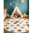thumbnail image 1 of Unique Loom Whimsy Kids Collection Area Rug - Twinkle (7' 10" Round Multi/Ivory), 1 of 9
