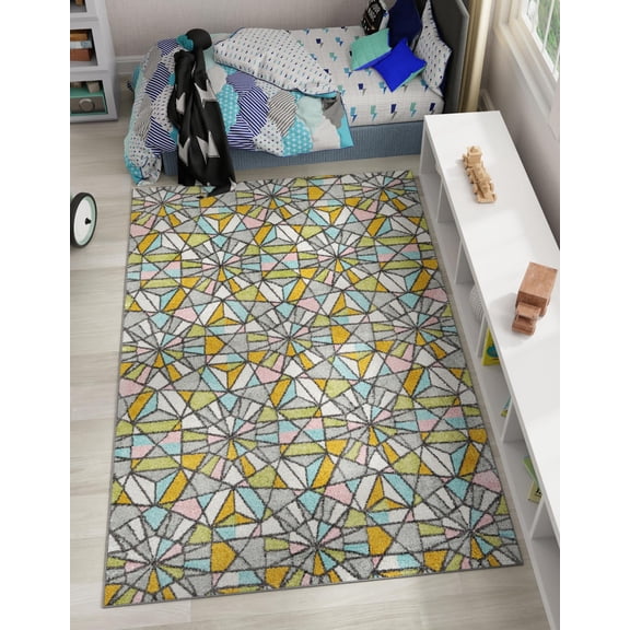 Unique Loom Whimsy Kids Collection Area Rug - Vivid (7' 10" x 10' Rectangle Multi/Ivory)