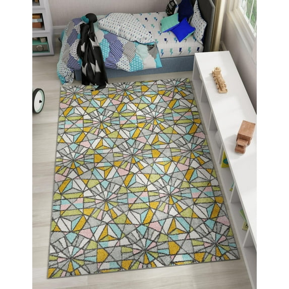 Unique Loom Whimsy Kids Collection Area Rug - Vivid (7' 10" x 10' Rectangle Multi/Ivory)