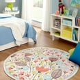 thumbnail image 1 of Unique Loom Whimsy Kids Collection Area Rug - Wildflowers (3' 3" Round Ivory/Light Blue) Perfect For Kids Bed Room/Nursery Room/Living Room/Class Room/Play Room, 1 of 5