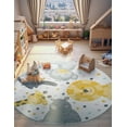 thumbnail image 1 of Unique Loom Whimsy Kids Collection Area Rug - Wishes (5' 3" Round Ivory/Gray), 1 of 5