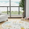 thumbnail image 1 of Unique Loom Whimsy Kids Collection Area Rug - Zoo (3' 3" Round Ivory/Black) Perfect For Kids Bed Room/Nursery Room/Living Room/Class Room/Play Room, 1 of 5