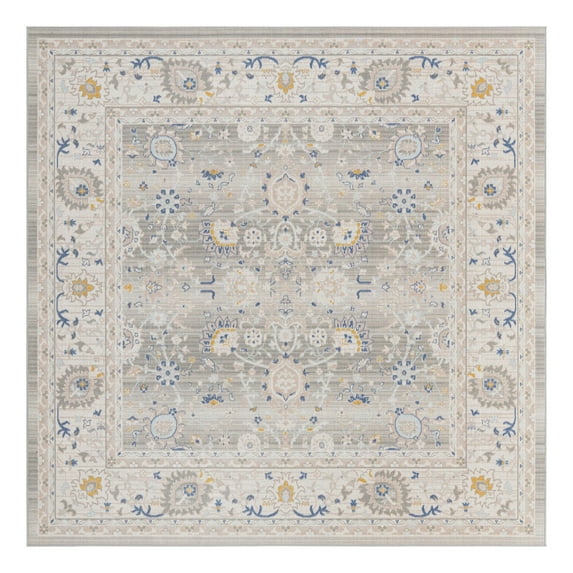 Unique Loom Whitney Collection Area Rug - Bordeaux (8' Square Cloud Gray/Blue)
