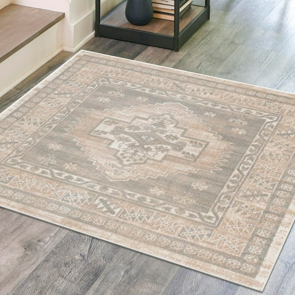 Unique Loom Whitney Collection Area Rug - Geneva (4' Square Mink/Light Brown)