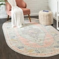 thumbnail image 1 of Unique Loom Whitney Collection Area Rug - Geneva (5' x 8' Oval Pink/Blue), 1 of 7