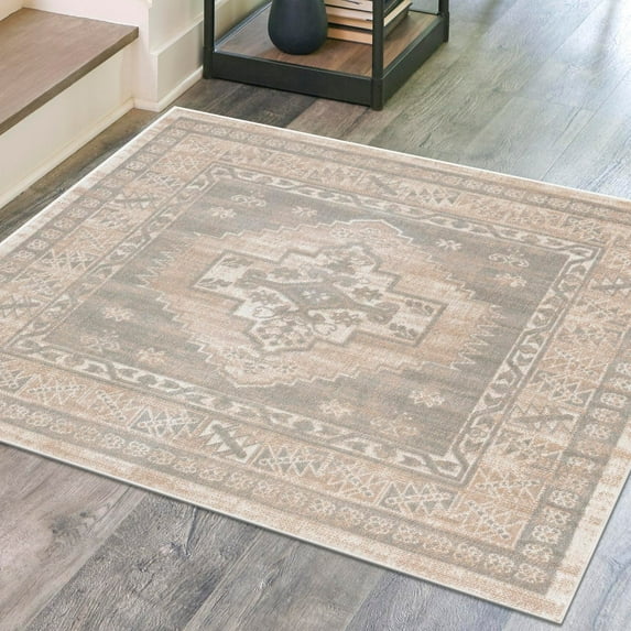 Unique Loom Whitney Collection Area Rug - Geneva (8' Square Mink/Light Brown)
