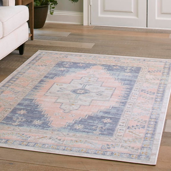 Unique Loom Whitney Collection Area Rug - Geneva (9' x 12' Rectangle French Blue/Beige)