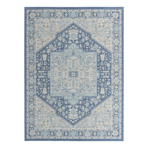 Unique Loom Whitney Collection Area Rug - Milano (10' x 14' Rectangle French Blue/Ivory)