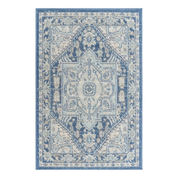 Unique Loom Whitney Collection Area Rug - Milano (2' 2" x 3' 1" Rectangle French Blue/Ivory)