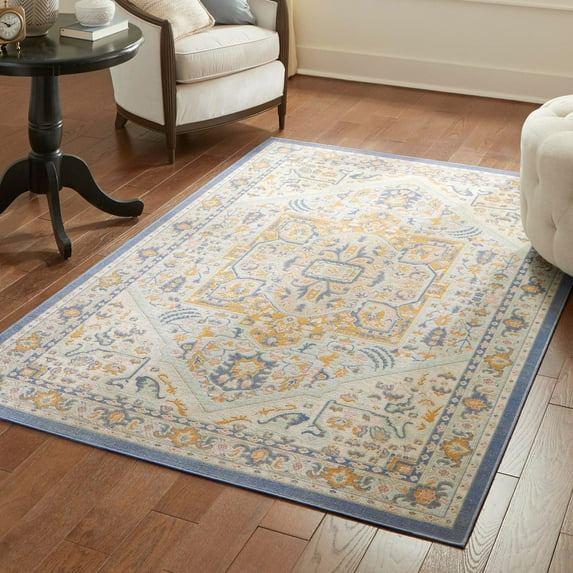 Unique Loom Whitney Collection Area Rug - Milano (2' 2" x 3' 1" Rectangle Sky blue/Ivory)