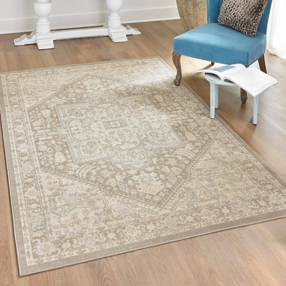 Unique Loom Whitney Collection Area Rug - Milano (2' x 3' 1" Rectangle Cloud Gray/Ivory)