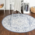 thumbnail image 1 of Unique Loom Whitney Collection Area Rug - Milano (3' 3" Round French Blue/Ivory), 1 of 7
