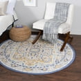 thumbnail image 1 of Unique Loom Whitney Collection Area Rug - Milano (3' 3" Round Sky blue/Ivory), 1 of 7