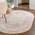 thumbnail image 1 of Unique Loom Whitney Collection Area Rug - Milano (3' x 5' 3" Oval Powder Pink/Blue), 1 of 7