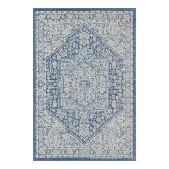 Unique Loom Whitney Collection Area Rug - Milano (4' 1" x 6' 1" Rectangle French Blue/Ivory)