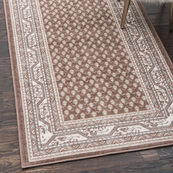 Unique Loom Williamsburg Collection Area Rug - Allover (2' 9" x 9' 10" Runner Brown/Beige)
