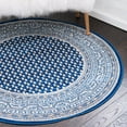 thumbnail image 1 of Unique Loom Williamsburg Collection Area Rug - Allover (5' 1" Round Blue/Gray), 1 of 7