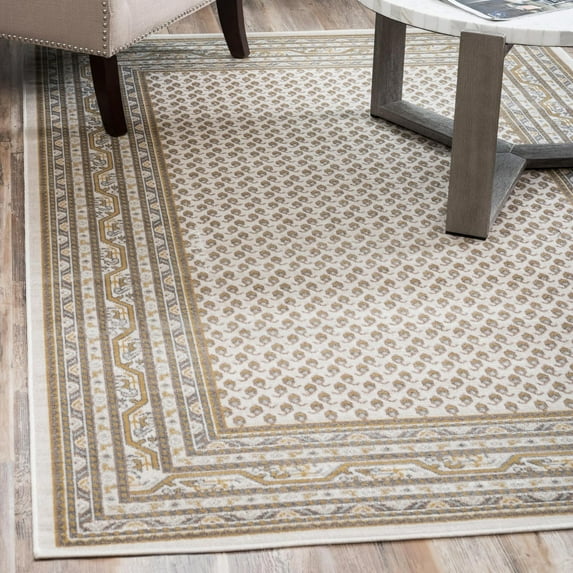 Unique Loom Williamsburg Collection Area Rug - Allover (5' 3" x 8' Rectangle Beige/Gold)