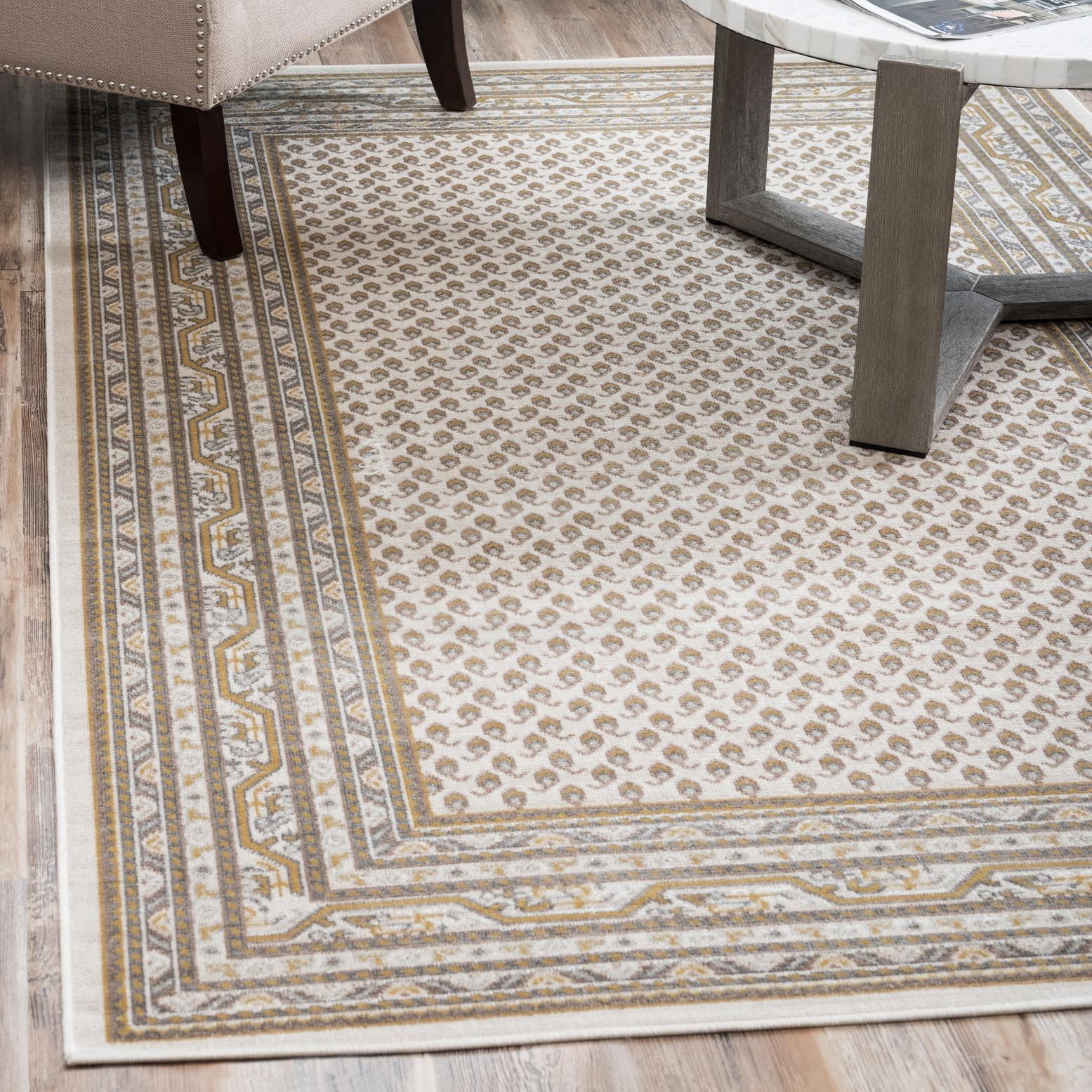 Beige Braided Easy-Care Synthetic Rectangular Rug 7' x 10'