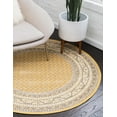 thumbnail image 1 of Unique Loom Williamsburg Collection Area Rug - Allover (8' Round Yellow/Gray), 1 of 9