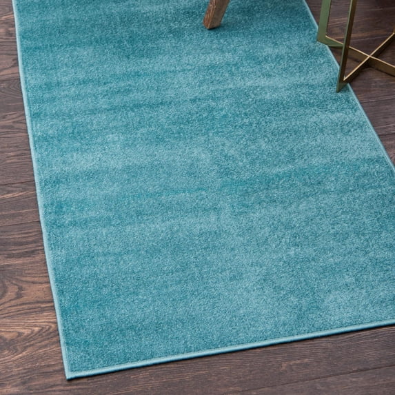 Unique Loom Williamsburg Collection Area Rug - Solid (2' 9" x 9' 10" Runner Turquoise/Teal)